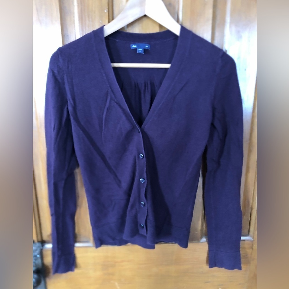 GAP Purple Button-Up Cardigan